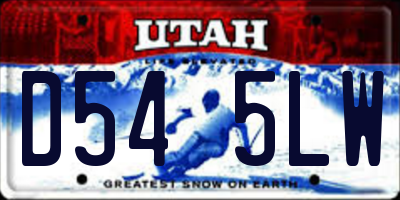 UT license plate D545LW