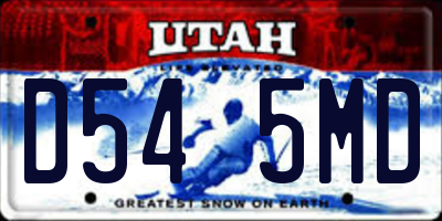 UT license plate D545MD