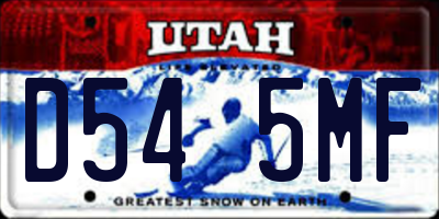 UT license plate D545MF