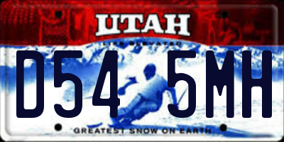 UT license plate D545MH