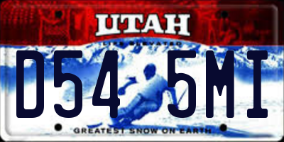UT license plate D545MI
