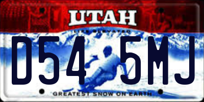 UT license plate D545MJ