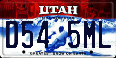 UT license plate D545ML