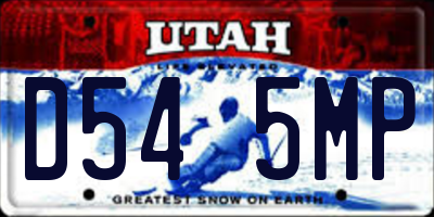 UT license plate D545MP