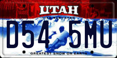 UT license plate D545MU