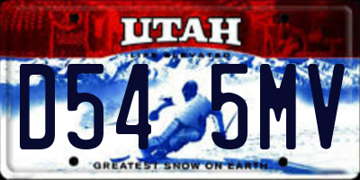 UT license plate D545MV