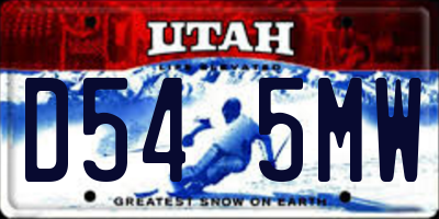 UT license plate D545MW