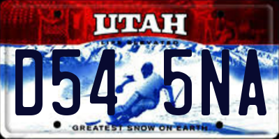 UT license plate D545NA