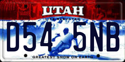 UT license plate D545NB