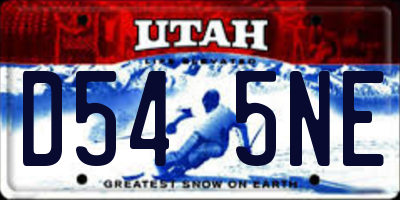 UT license plate D545NE