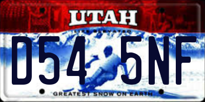 UT license plate D545NF