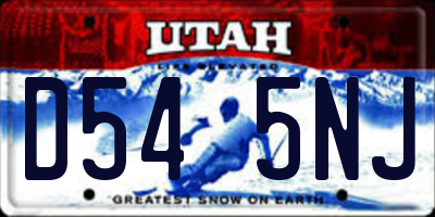 UT license plate D545NJ