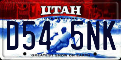 UT license plate D545NK