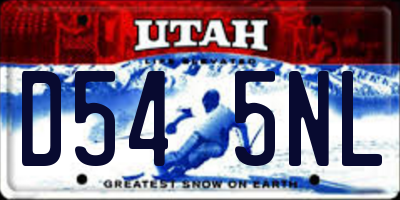 UT license plate D545NL