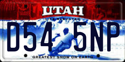 UT license plate D545NP