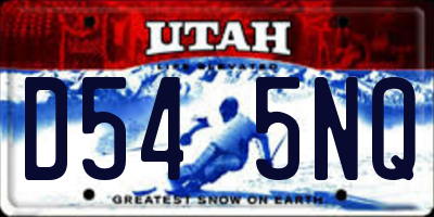 UT license plate D545NQ