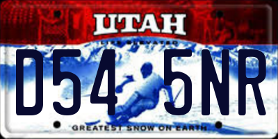 UT license plate D545NR