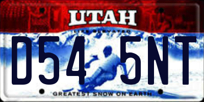 UT license plate D545NT