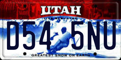 UT license plate D545NU