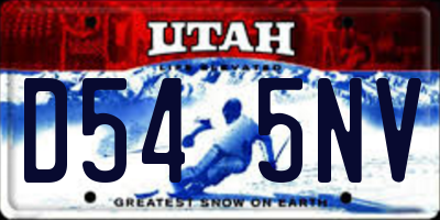 UT license plate D545NV