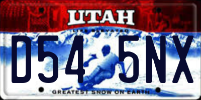 UT license plate D545NX