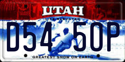 UT license plate D545OP