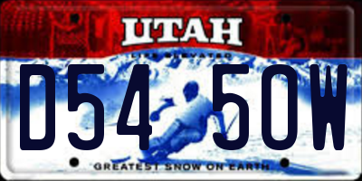 UT license plate D545OW