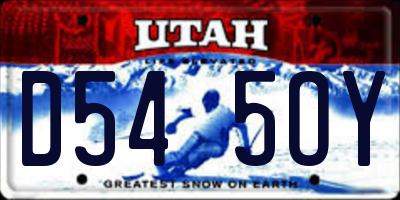 UT license plate D545OY