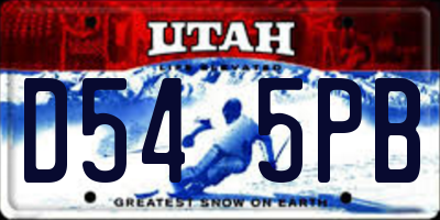 UT license plate D545PB