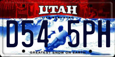 UT license plate D545PH