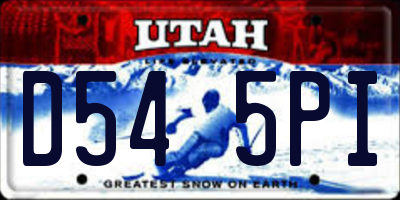 UT license plate D545PI