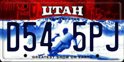 UT license plate D545PJ