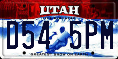 UT license plate D545PM