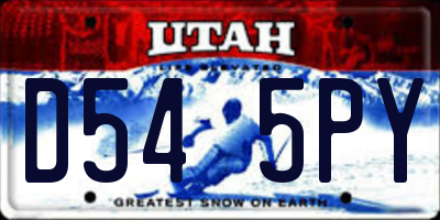 UT license plate D545PY