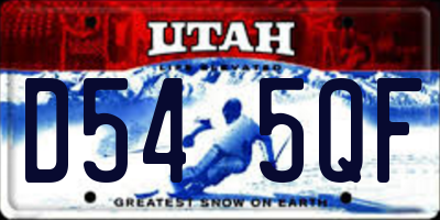 UT license plate D545QF