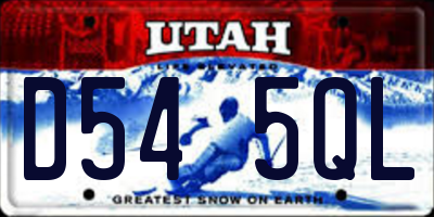 UT license plate D545QL