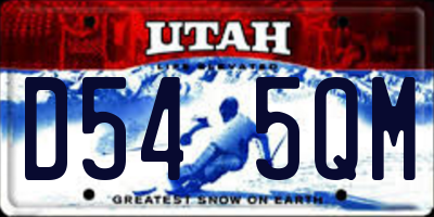 UT license plate D545QM