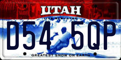 UT license plate D545QP