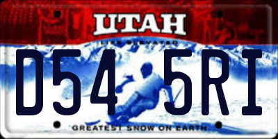 UT license plate D545RI