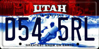 UT license plate D545RL
