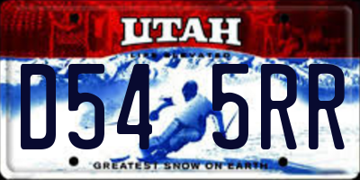 UT license plate D545RR