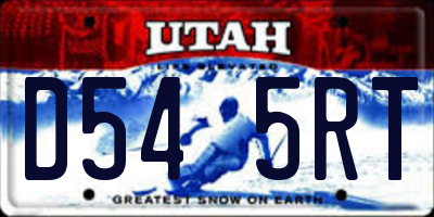 UT license plate D545RT