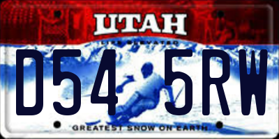 UT license plate D545RW