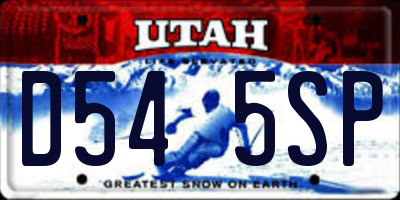 UT license plate D545SP
