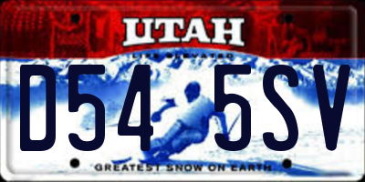 UT license plate D545SV