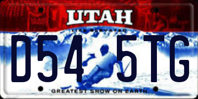 UT license plate D545TG