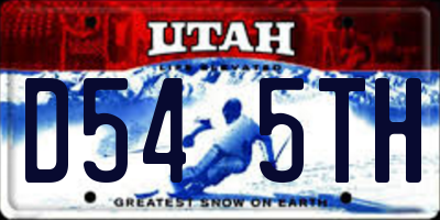UT license plate D545TH