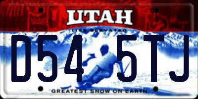UT license plate D545TJ