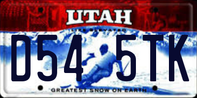 UT license plate D545TK