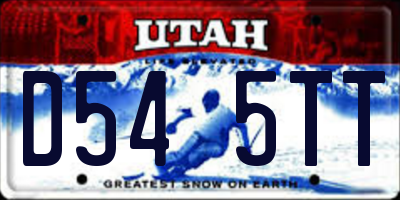 UT license plate D545TT